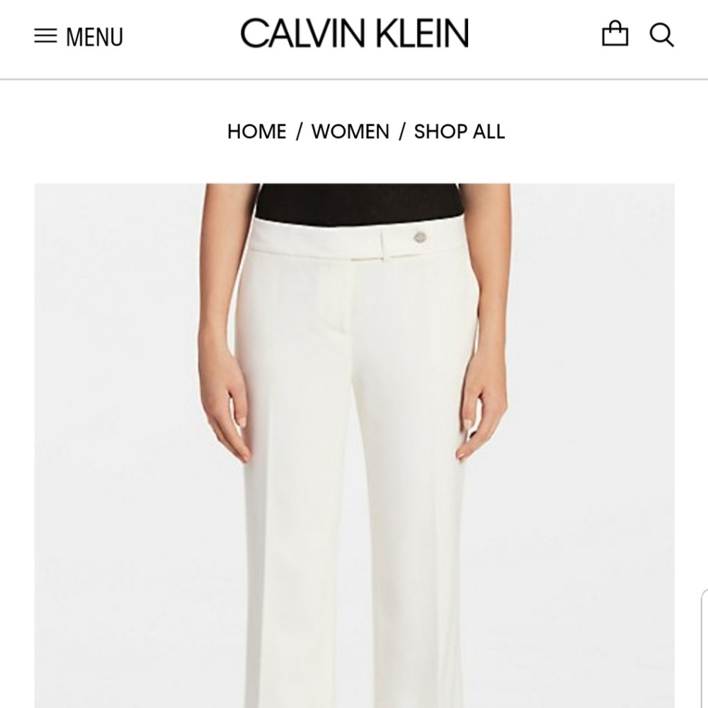Cream Calvin klein classic pants